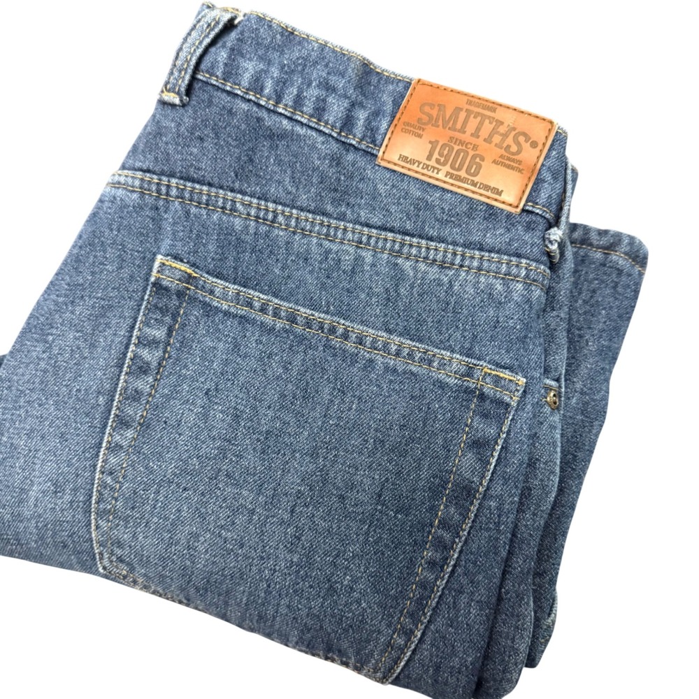 Smith's Workwear Fleece Lined Jeans Mens 34x32 Blue Straight Leg Winter Rugged